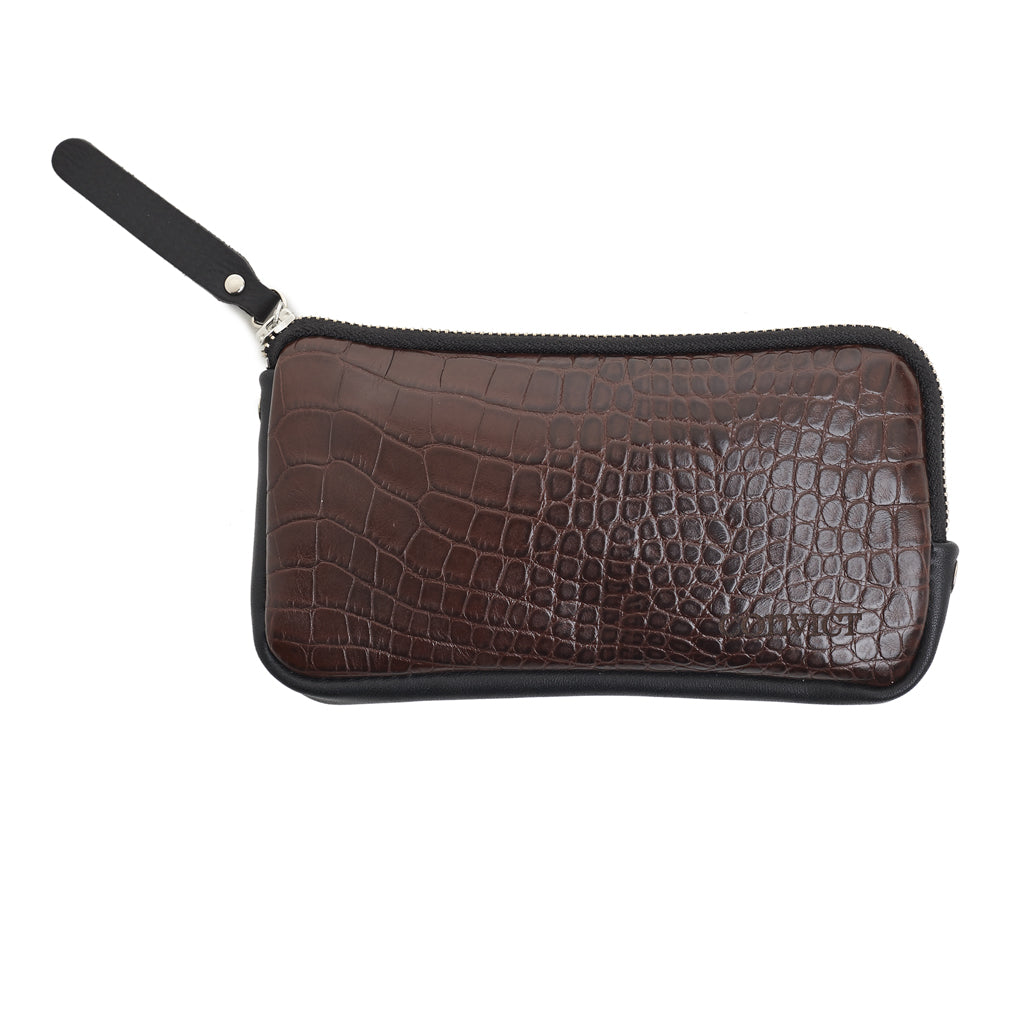 Esther Wallet Brown Croc emboss leather