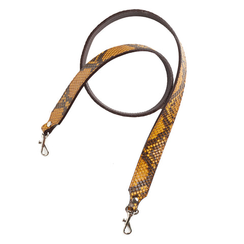 Sophia Boxy Satchel Khaki Suede/Mustard Snake print leather