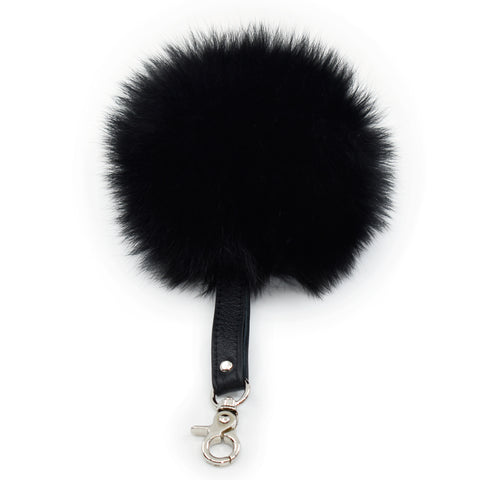 Fur Key Charm - Grey Olive