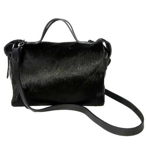 Bridget Bowler bag Black Cowhide, Australian Made