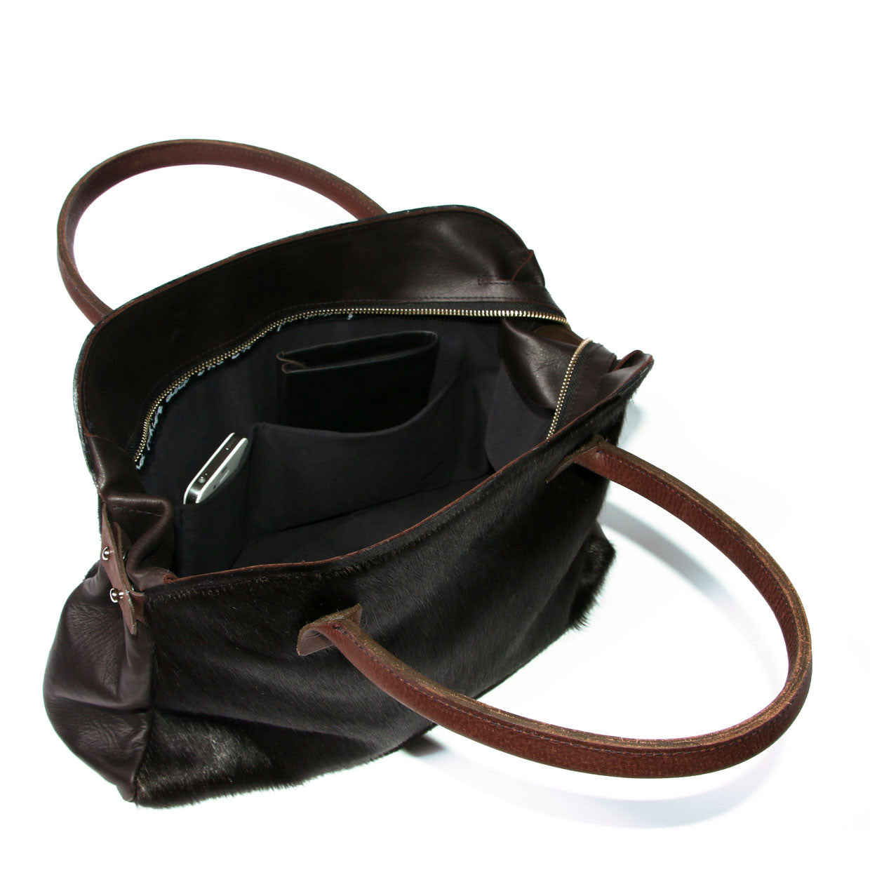 Mina Tote Black Cowhide