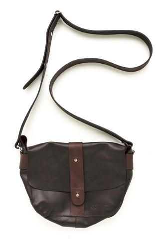 Convict Betsey satchel, Dark brown leather, australian made